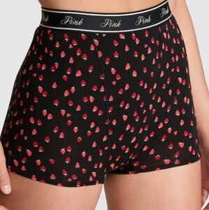 Pink Black Strawberry Print Boxers